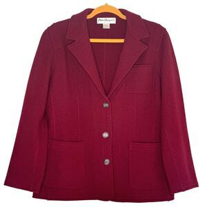 Norm Thompson Petite Womens Wool Peacoat Jacket Coat Red PXS